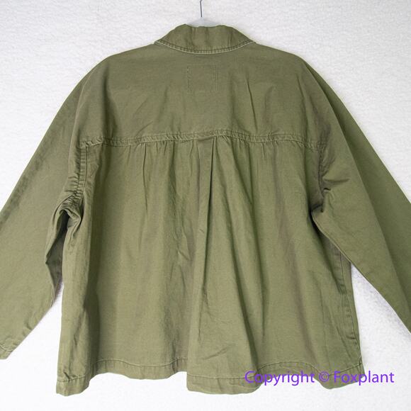 New! Madewell Baylow Cropped Chore Jacket in green, size XL - Picture 11 of 14